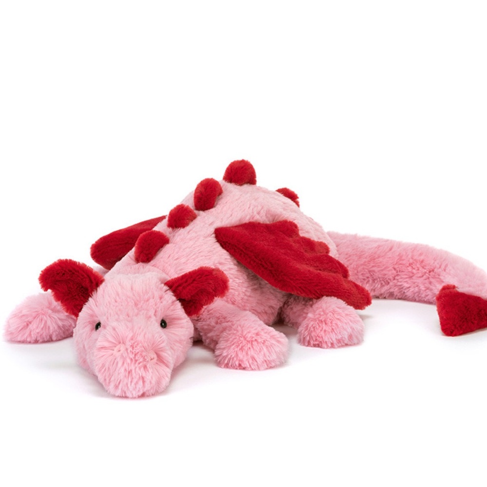 Jellycat Pink and Red Heart Dragon